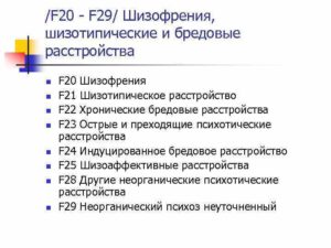 Изменения степени ОСТД. Диагноз Шизофрения F20