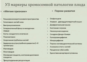 Маркеры хромосомной патологии плода