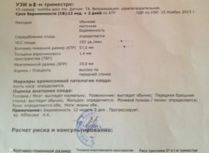 Первый скрининг 13 недель расшифровка