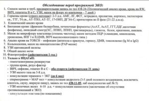 Какие необходимо сдать анализы для обследования? Заранее благодарю